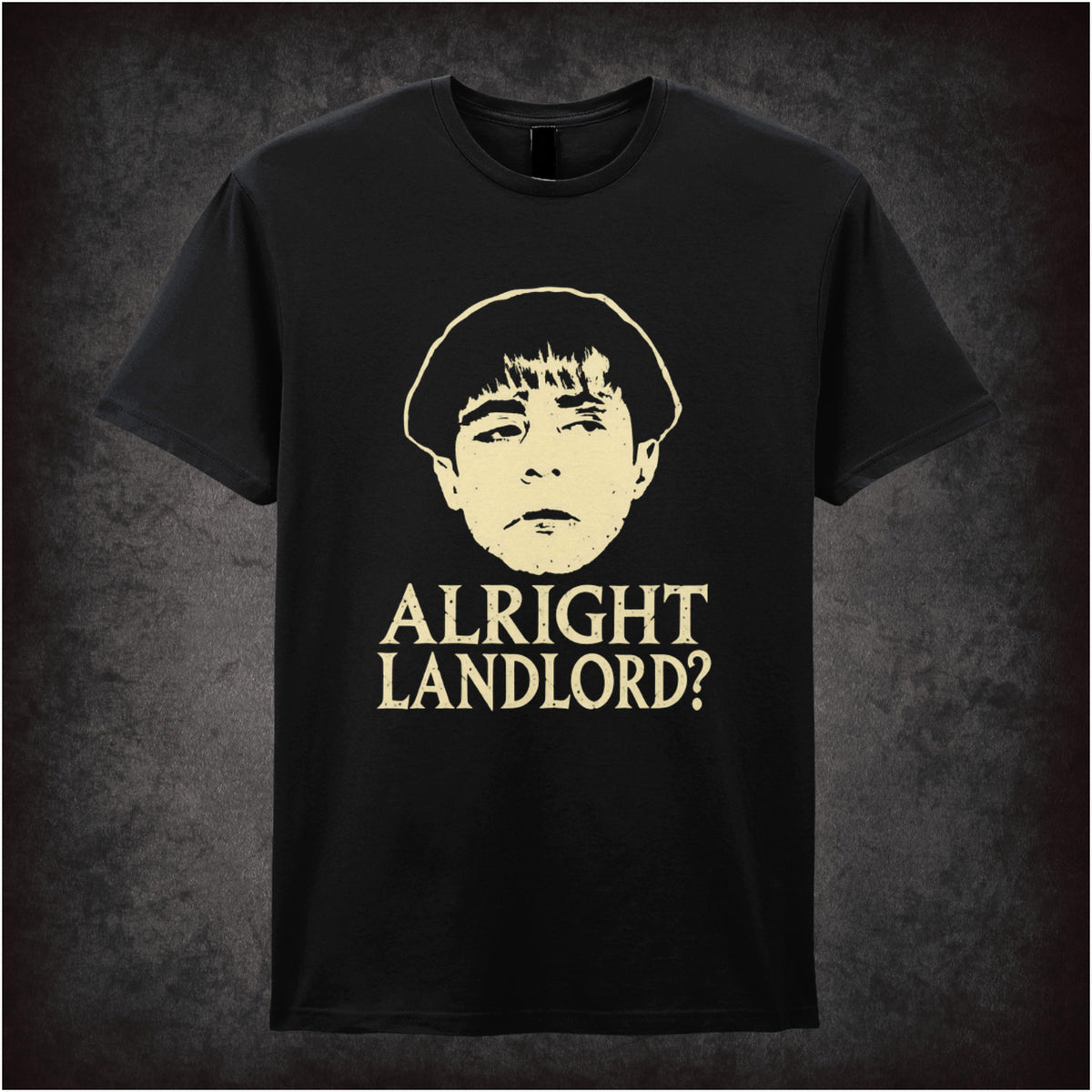 “Grumio ‘Alright landlord?’ T-shirt in black from Plebs”