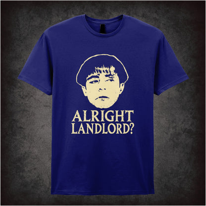 “Grumio ‘Alright landlord?’ T-shirt in navy from Plebs”