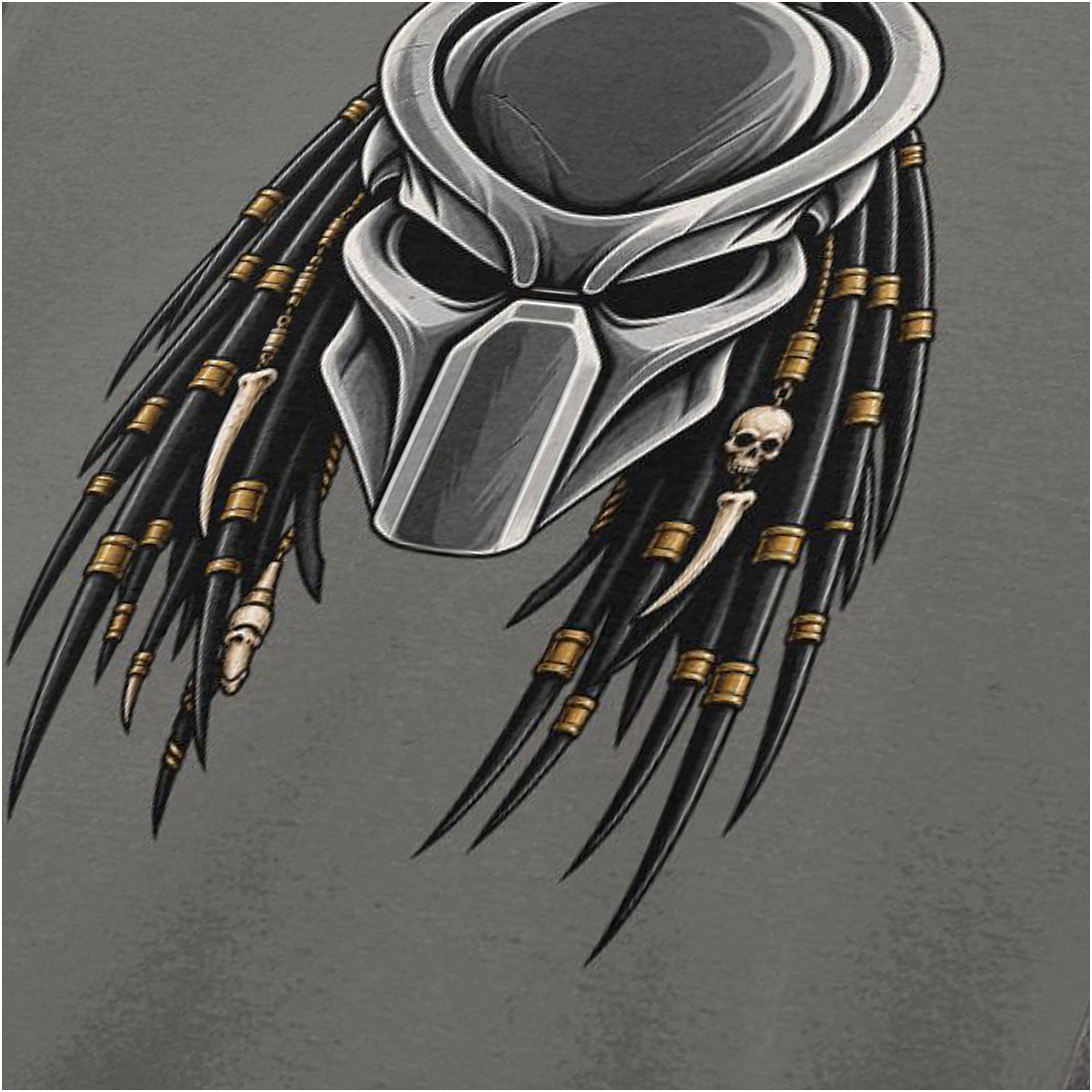 Predator alien mask close up T-shirt in charcoal from Predator