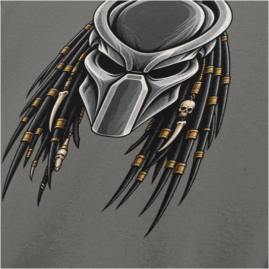 Predator alien mask close up T-shirt in charcoal from Predator