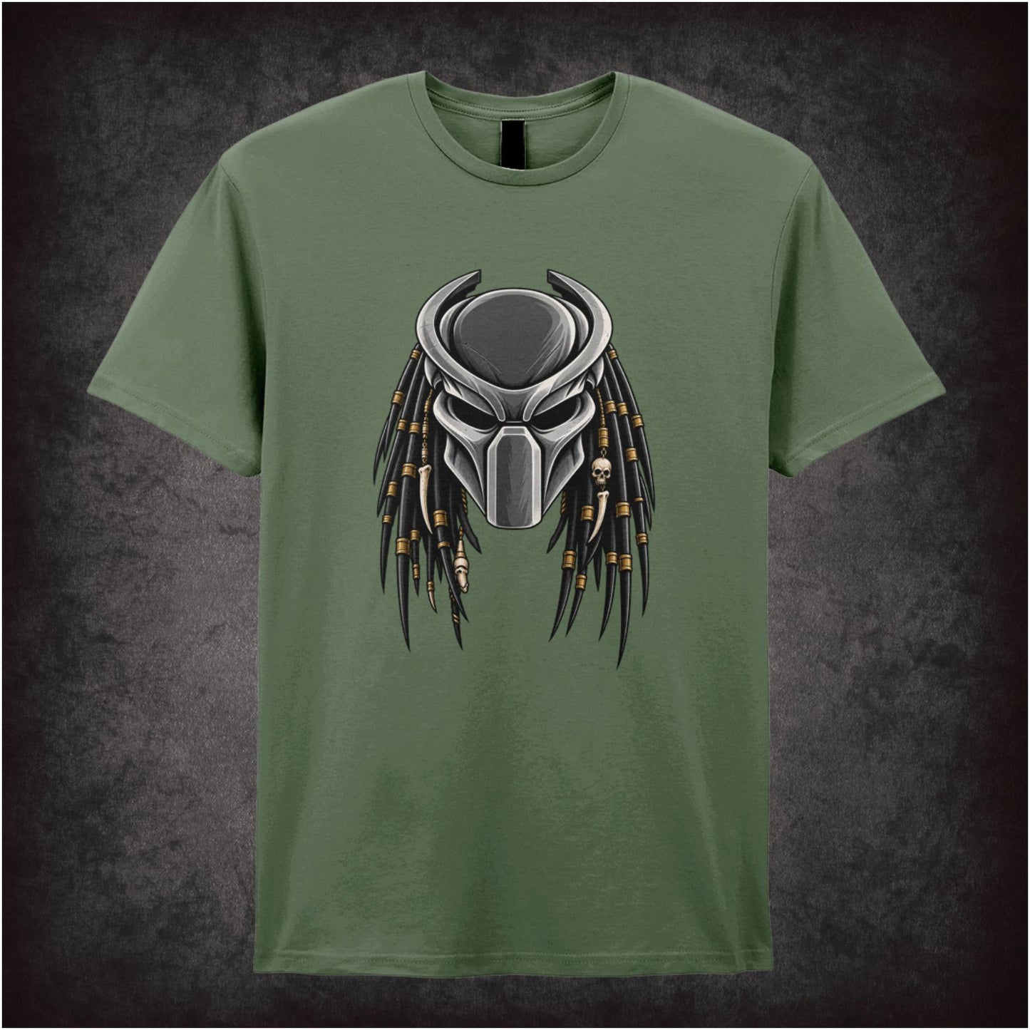 Predator alien mask T-shirt in military green from Predator