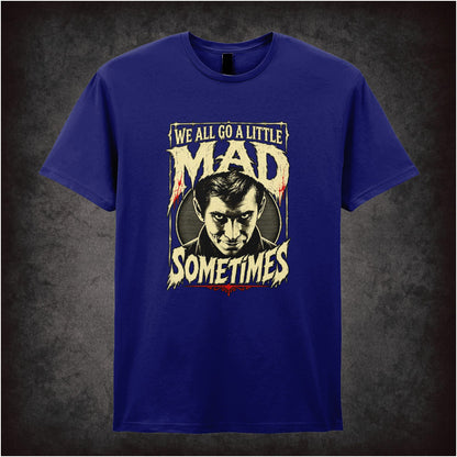 ‘we all go a little mad sometimes’ quote T-shirt in navy from Psycho
