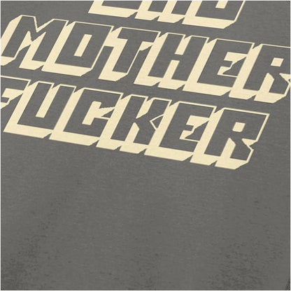 ‘Bad mother fucker’ text close up T-shirt in charcoal from Pulp Fiction