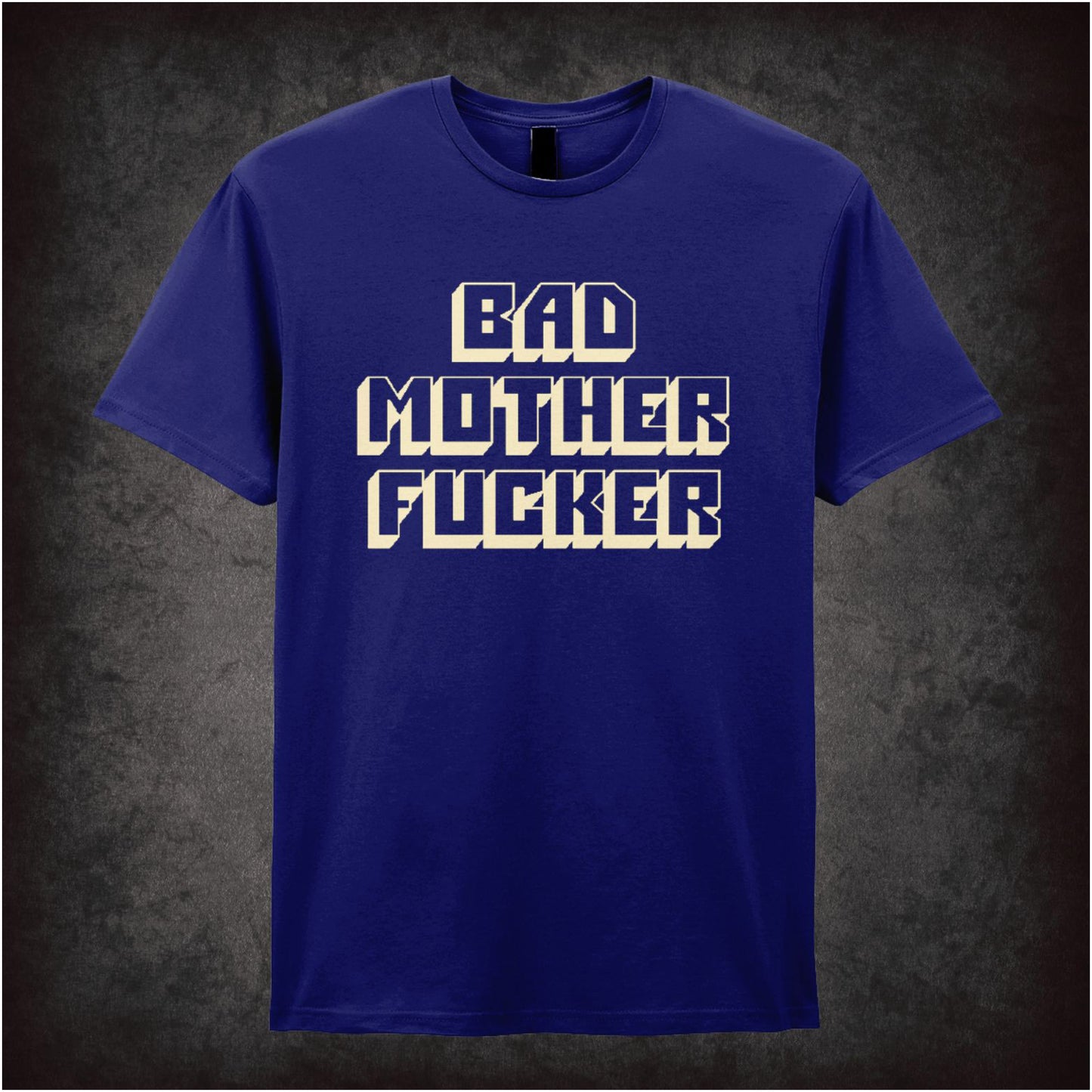 ‘Bad mother fucker’ text T-shirt in navy from Pulp Fiction