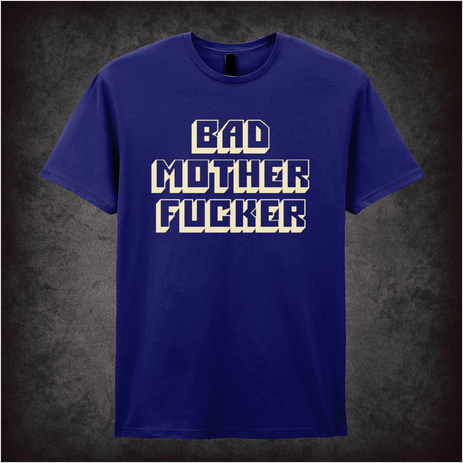 ‘Bad mother fucker’ text T-shirt in navy from Pulp Fiction