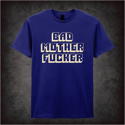 ‘Bad mother fucker’ text T-shirt in navy from Pulp Fiction