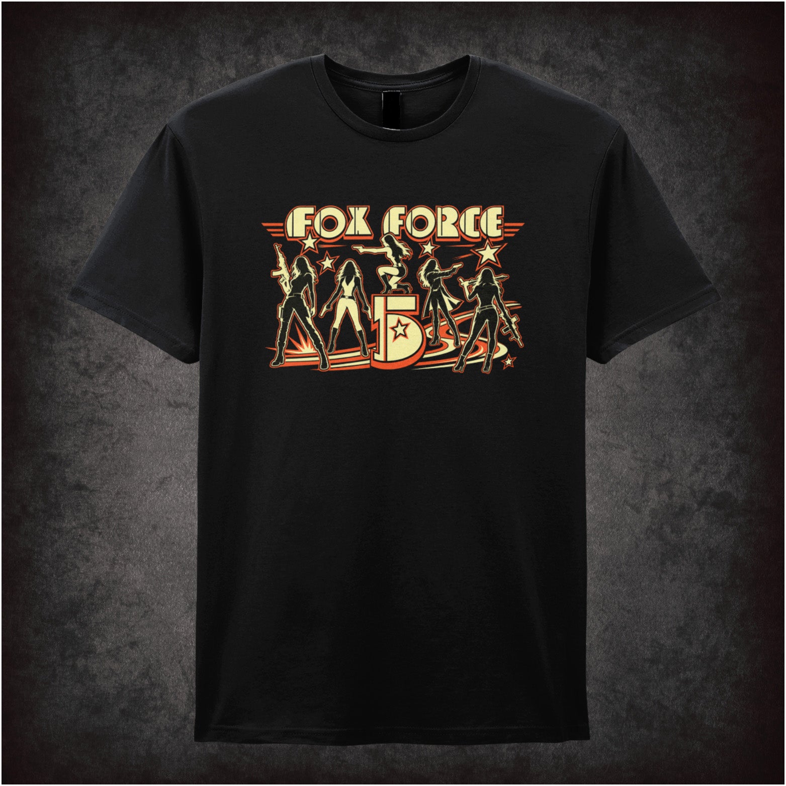 ‘Fox Force Five’ quote T-shirt in black from Pulp Fiction