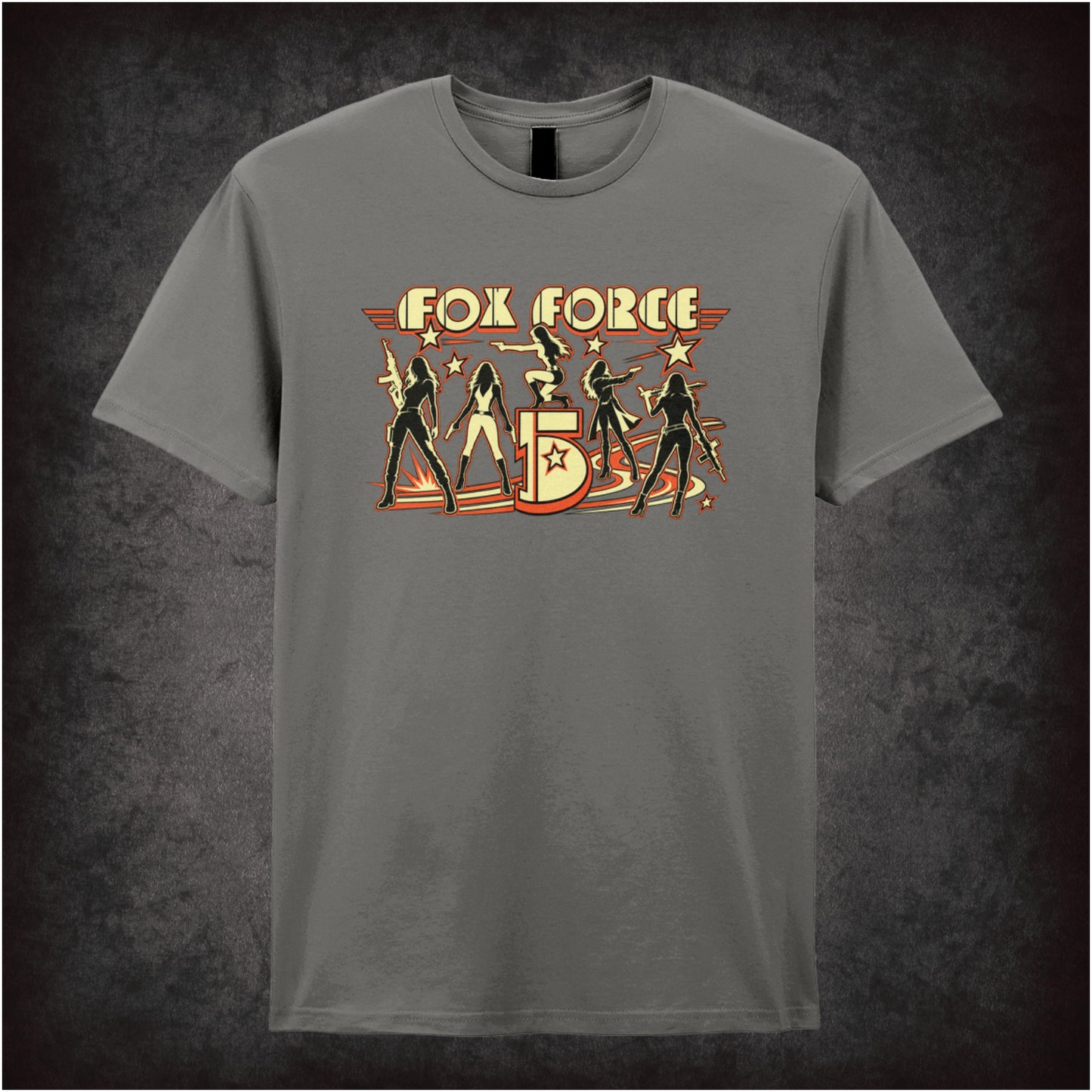 ‘Fox Force Five’ quote T-shirt in charcoal from Pulp Fiction