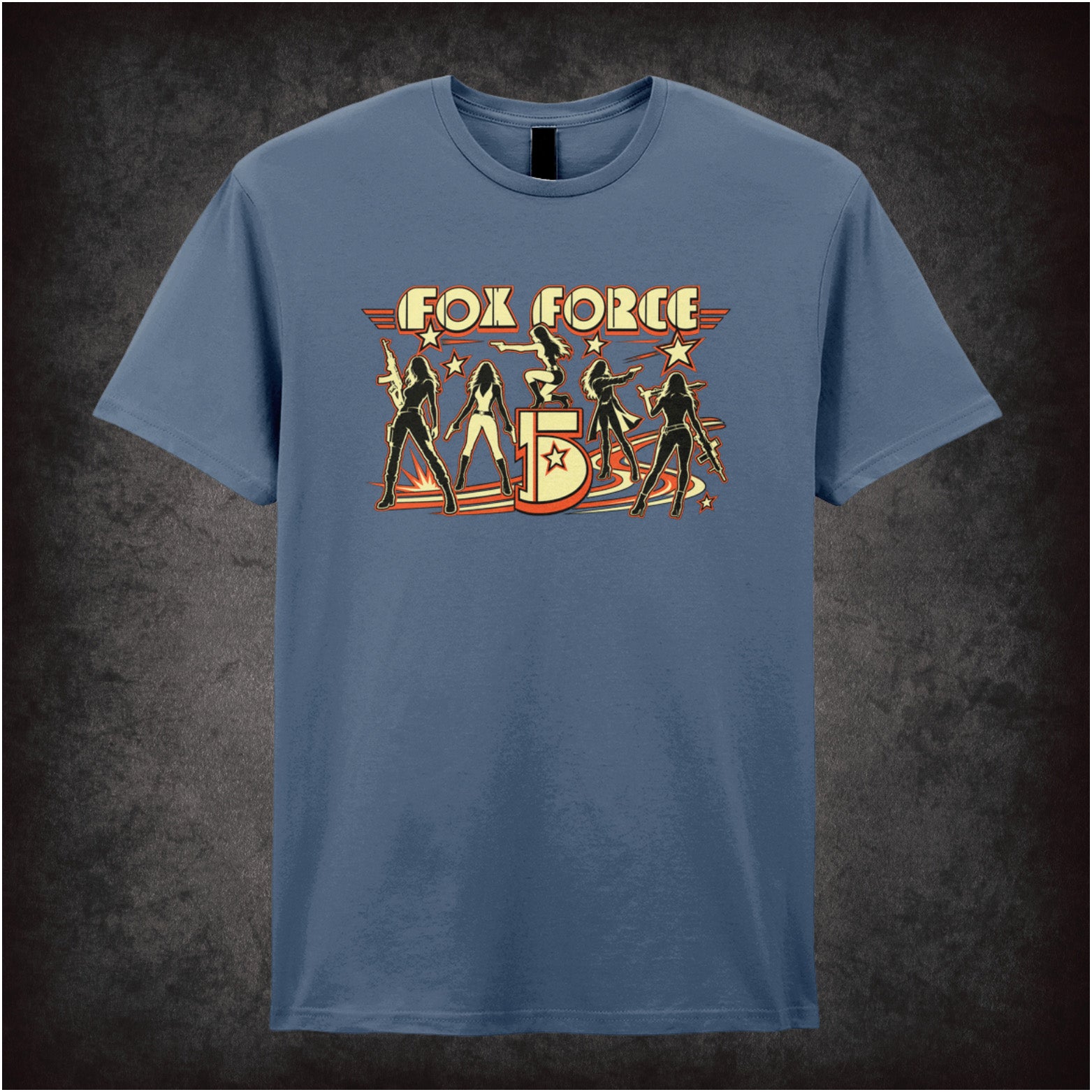 ‘Fox Force Five’ quote T-shirt in indigo from Pulp Fiction