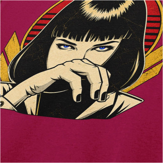 I Said Goddamn! close up T-shirt in cardinal red from Pulp Fiction