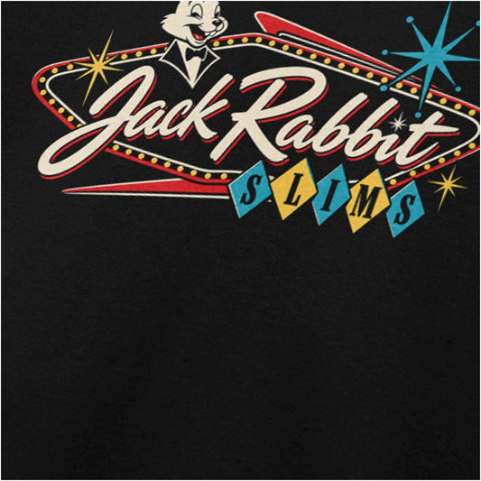 Jack Rabbit Slim's close up T-shirt in black from Pulp Fiction