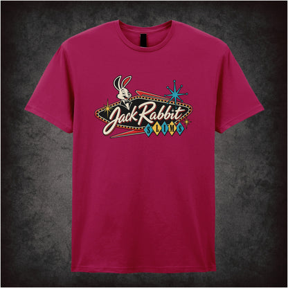 Jack Rabbit Slim's T-shirt in cardinal red from Pulp Fiction