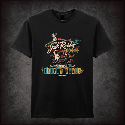 Jack Rabbit Slim's trophy dance vincent and mia T-shirt in black from Pulp Fiction