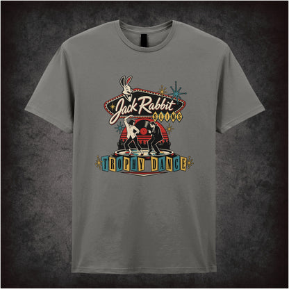 Jack Rabbit Slim's trophy dance vincent and mia T-shirt in charcoal from Pulp Fiction