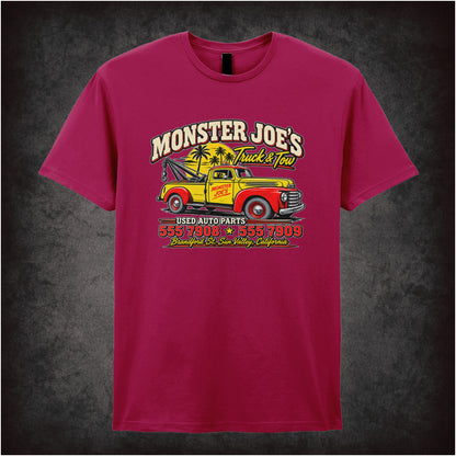 Monster Joes Truck & Tow T-shirt in cardinal red from Pulp Fiction