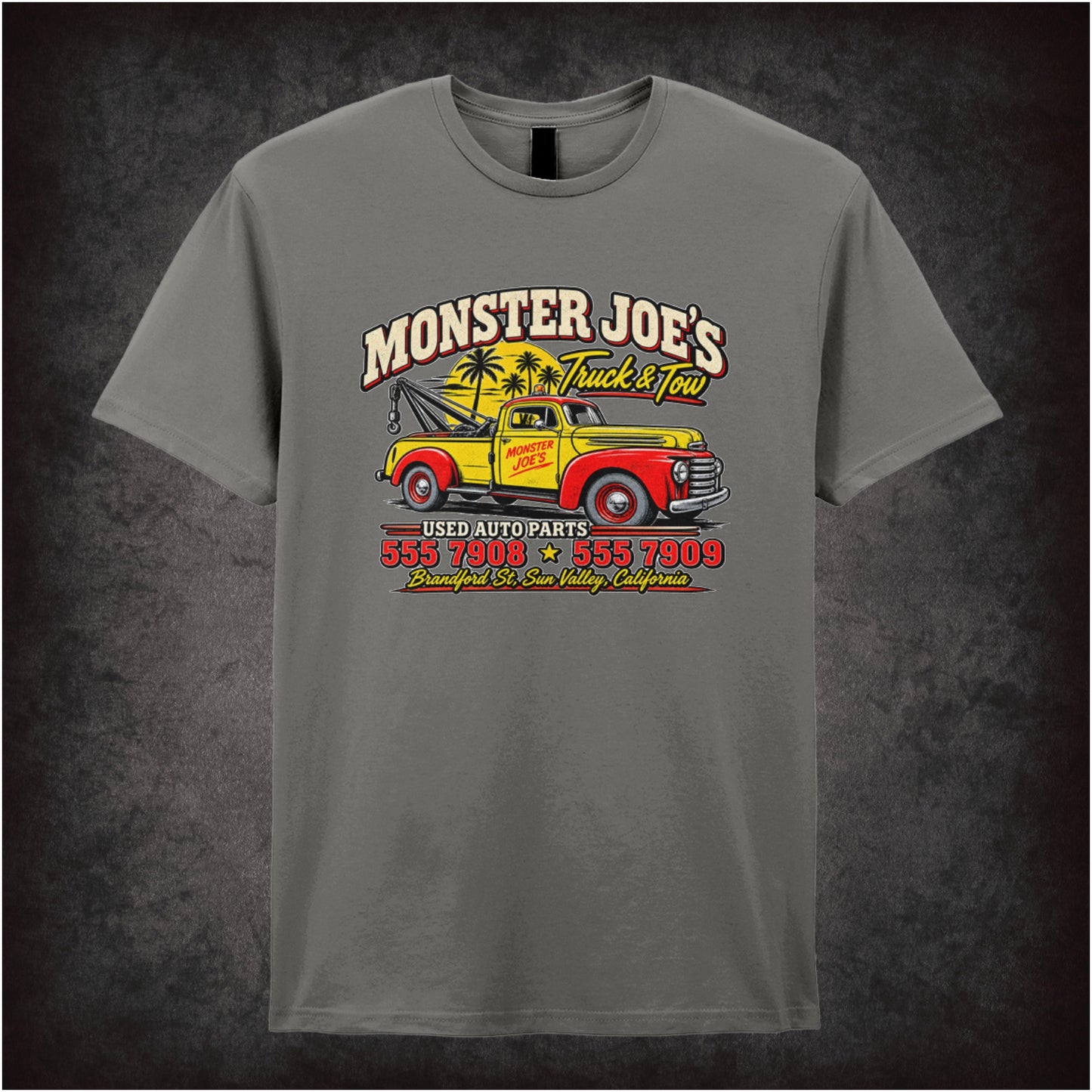 Monster Joes Truck & Tow T-shirt in charcoal from Pulp Fiction