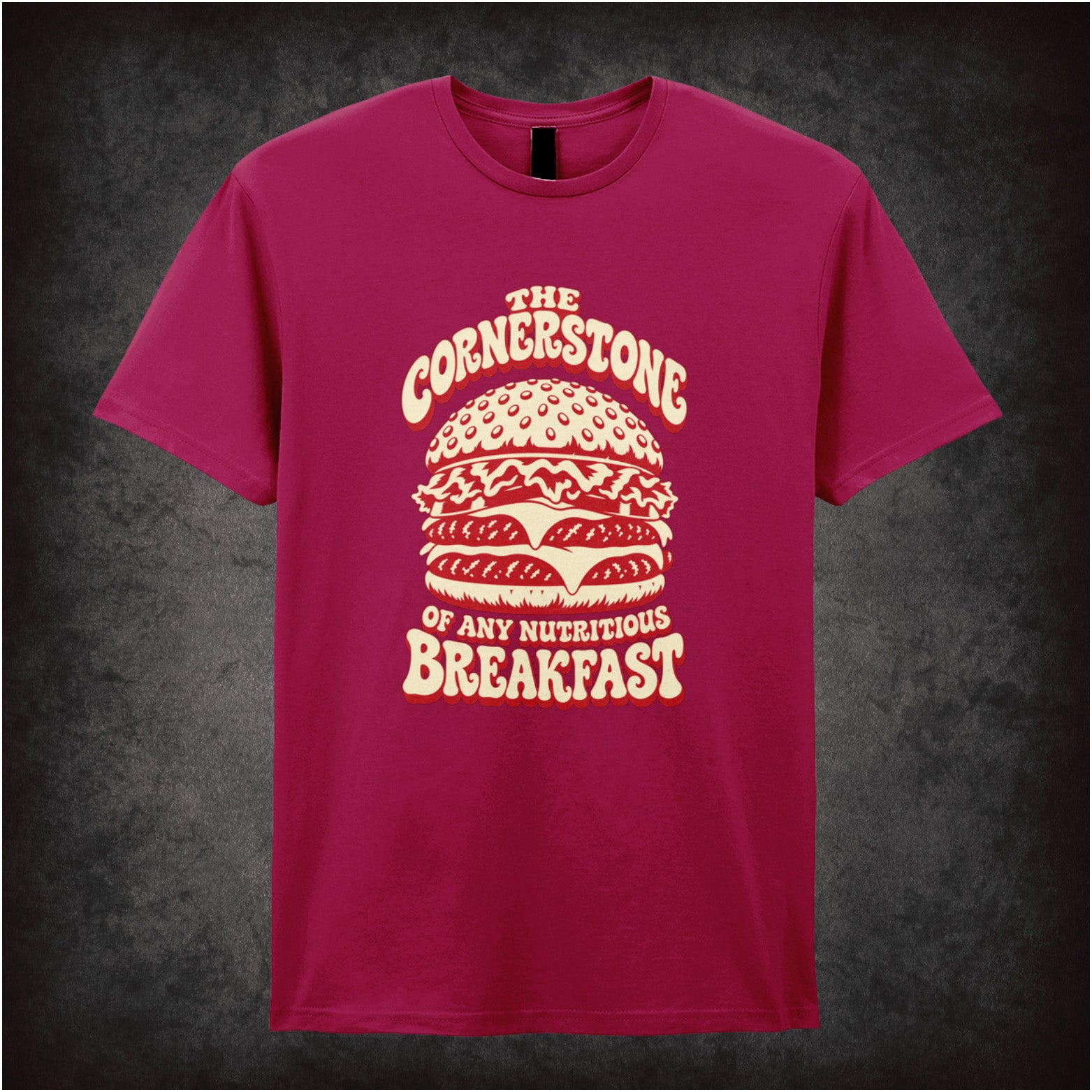 The cornerstone of any nutritious breakfast T-shirt in cardinal red from Pulp Fiction