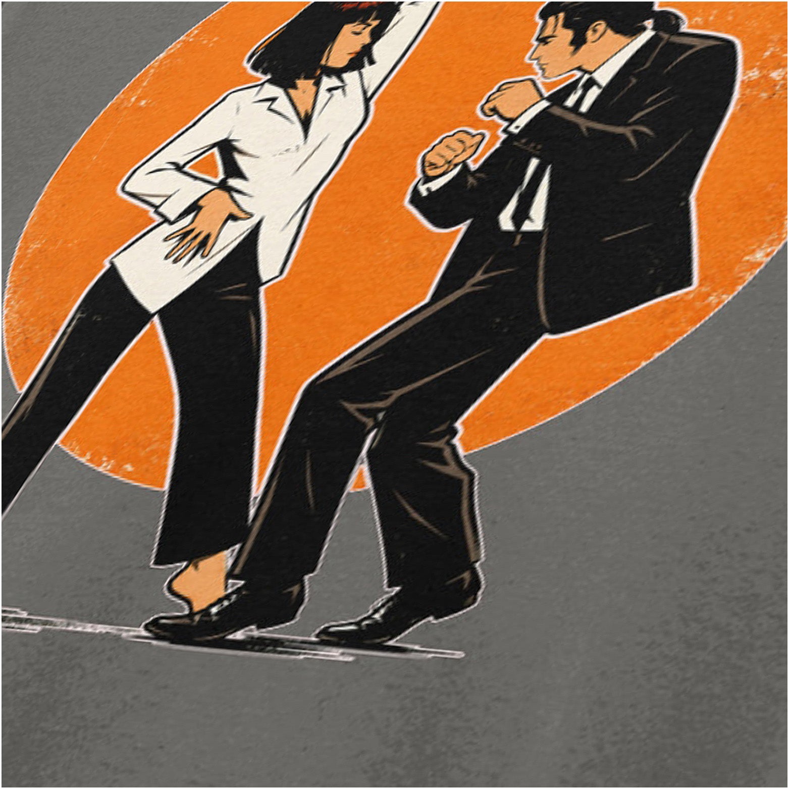 Jack Rabbit Slim's trophy dance close up T-shirt in charcoal from Pulp Fiction