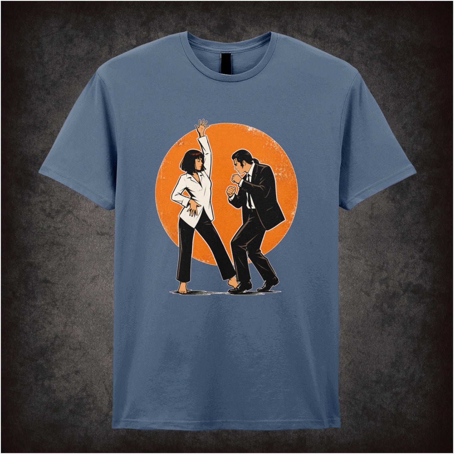 Jack Rabbit Slim's trophy dance T-shirt in indigo from Pulp Fiction