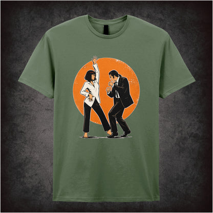 Jack Rabbit Slim's trophy dance T-shirt in military green from Pulp Fiction