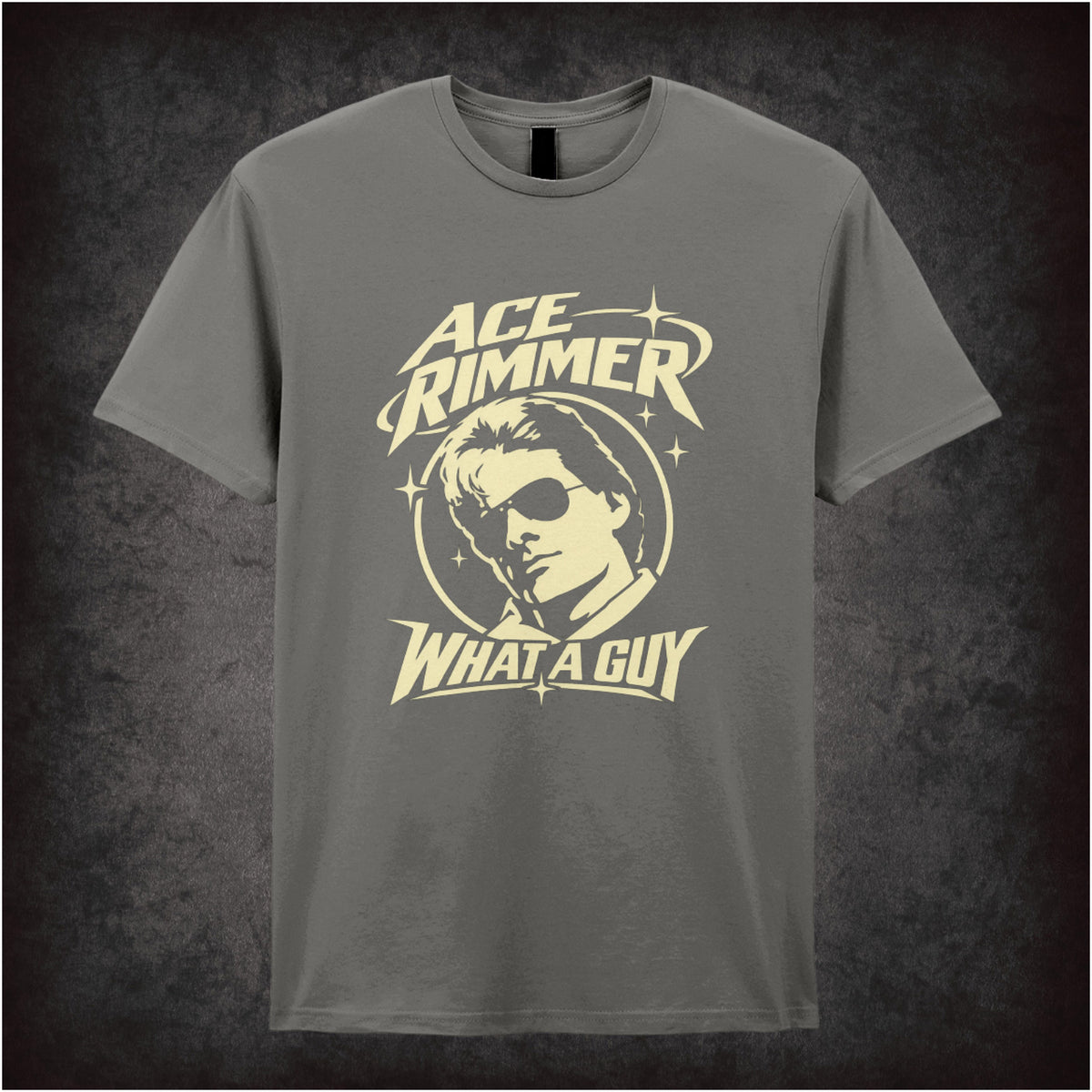 “Ace Rimmer ‘What a guy’ T-shirt in charcoal from Red Dwarf”