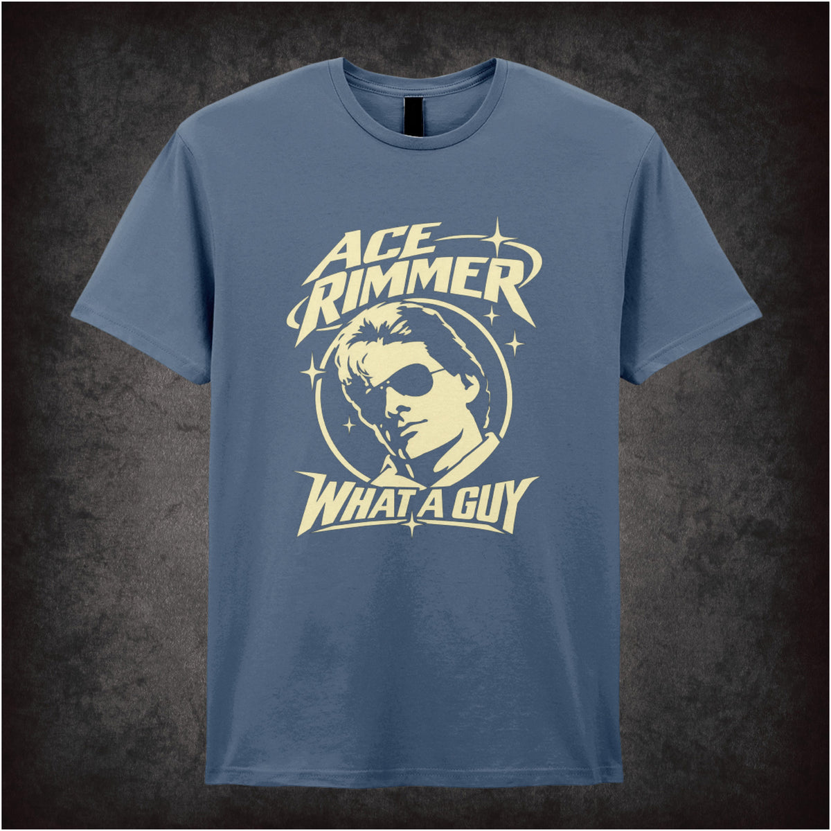 “Ace Rimmer ‘What a guy’ T-shirt in indigo from Red Dwarf”