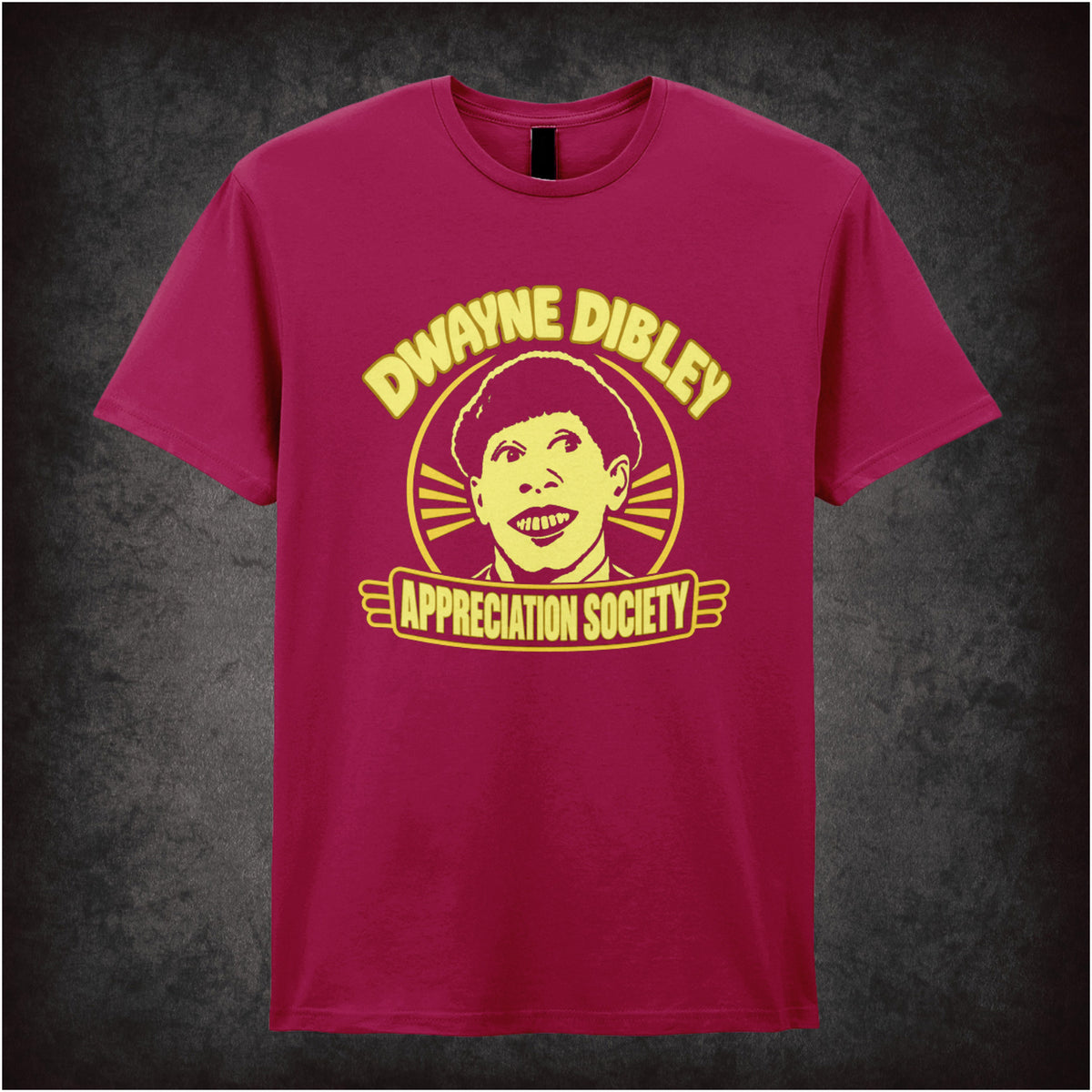 “‘Dwayne Dibley Appreciation Society’ T-shirt in cardinal red from Red Dwarf”