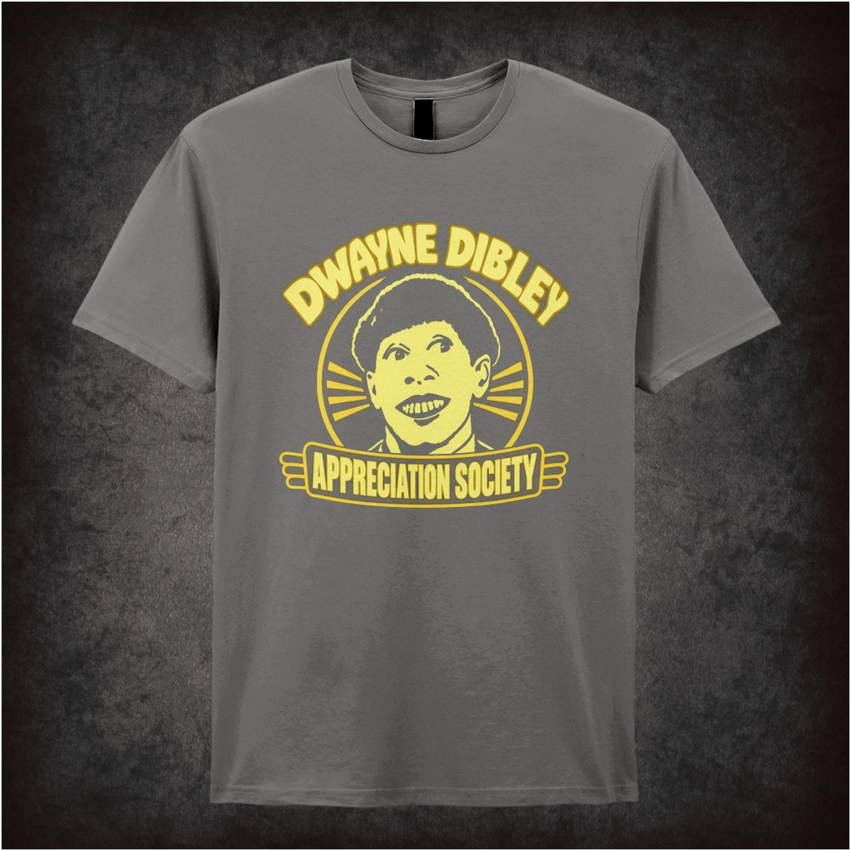 “‘Dwayne Dibley Appreciation Society’ T-shirt in charcoal from Red Dwarf”