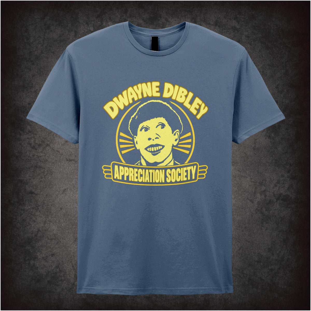 “‘Dwayne Dibley Appreciation Society’ T-shirt in indigo from Red Dwarf”