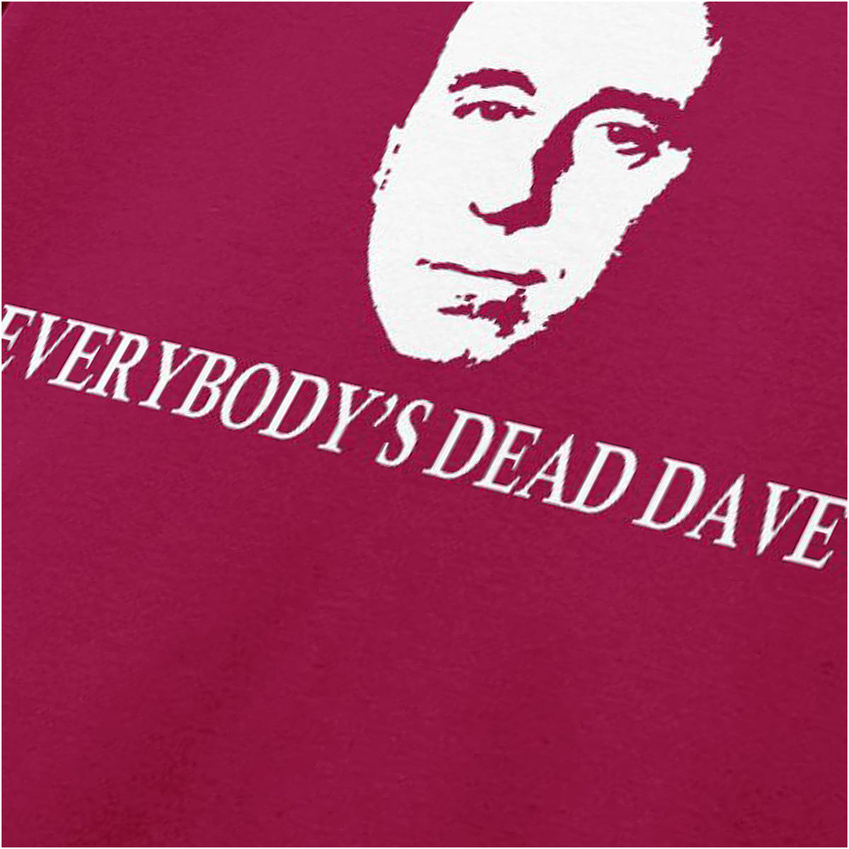 “Holly ‘Everybody’s dead Dave’ close up T-shirt in cardinal red from Red Dwarf”