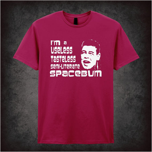 “Lister ‘I’m a useless tasteless semi-literate spacebum’ T-shirt from Red Dwarf”