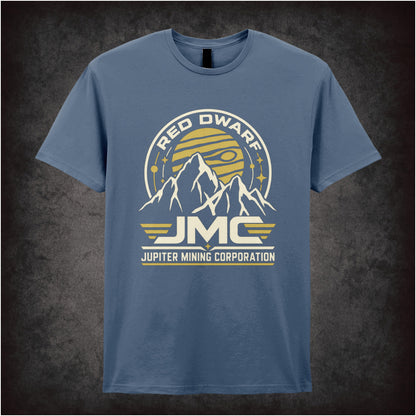 “‘Jupiter Mining Corporation’ T-shirt in indigo from Red Dwarf”