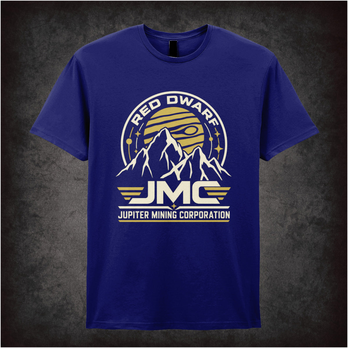 “‘Jupiter Mining Corporation’ T-shirt in navy from Red Dwarf”