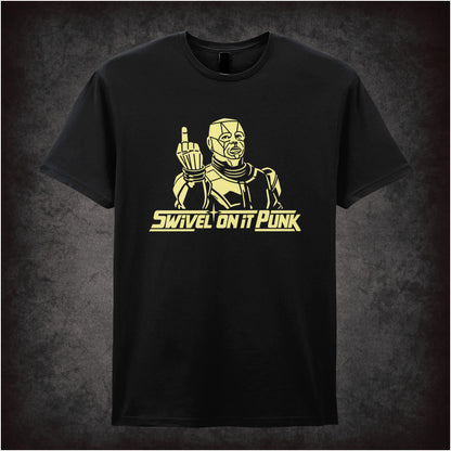 “Kryten ‘Swivel on it, punk’ T-shirt in black from Red Dwarf”