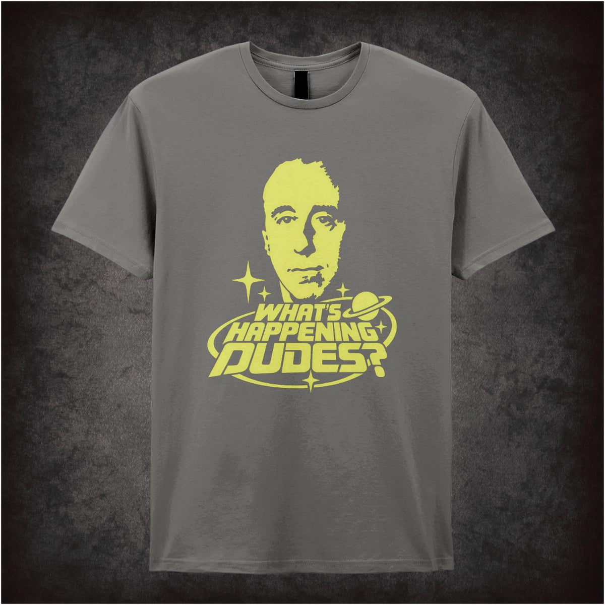 “Holly ‘What’s happening dudes?’ T-shirt in charcoal from Red Dwarf”