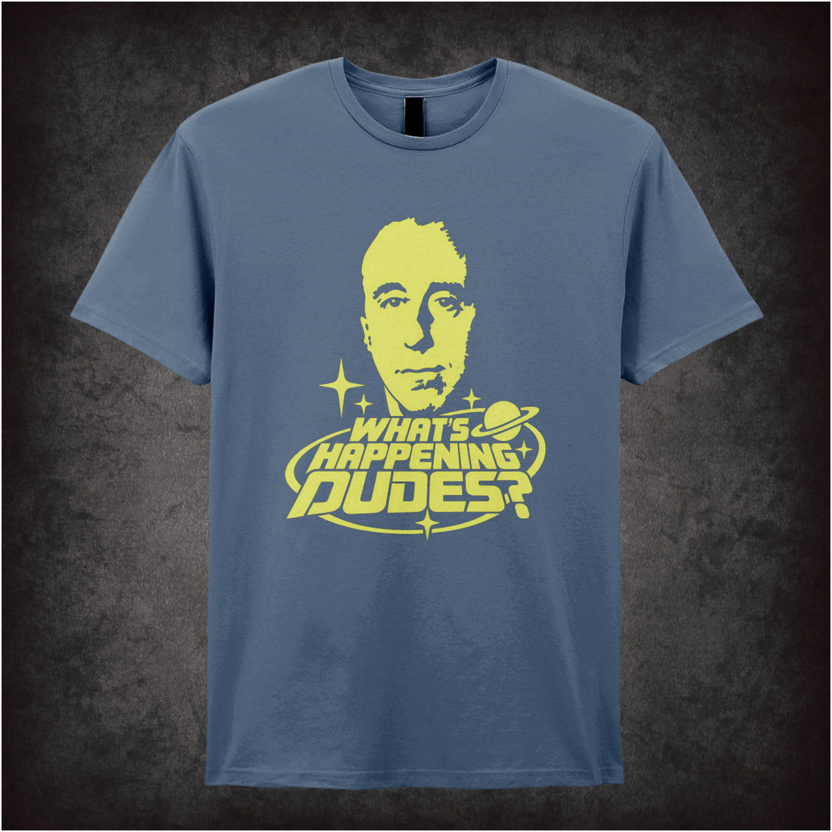 “Holly ‘What’s happening dudes?’ T-shirt in indigo from Red Dwarf”