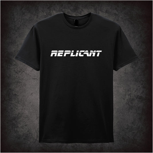 Replicant black unisex t-shirt inspired by Blade Runner movie soft style sci-fi fan apparel