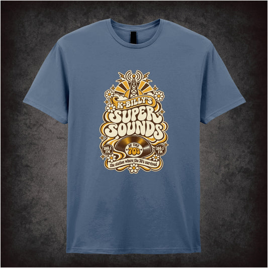 K-Billy’s Super Sounds radio logo T-shirt in indigo from Reservoir Dogs