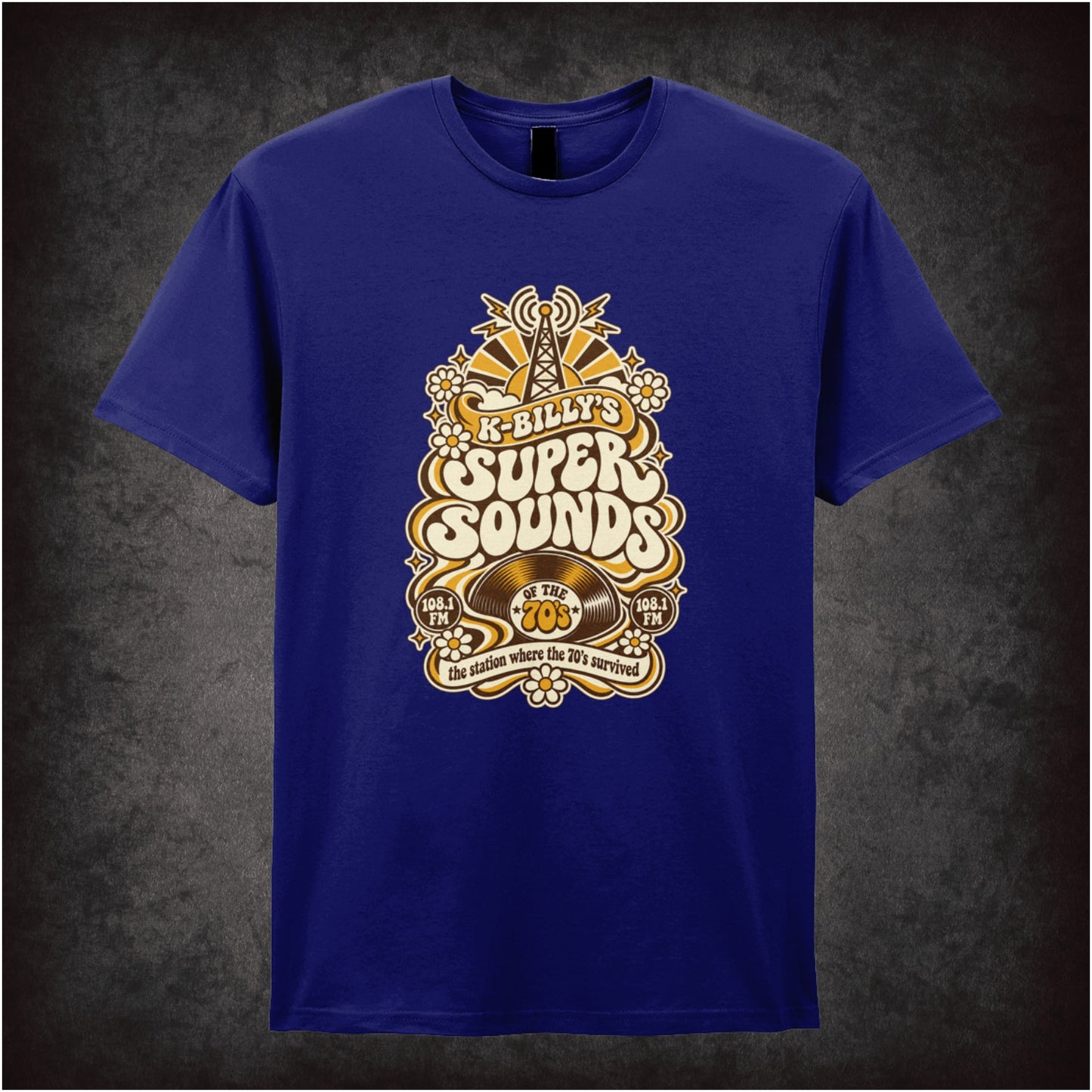 K-Billy’s Super Sounds radio logo T-shirt in navy from Reservoir Dogs
