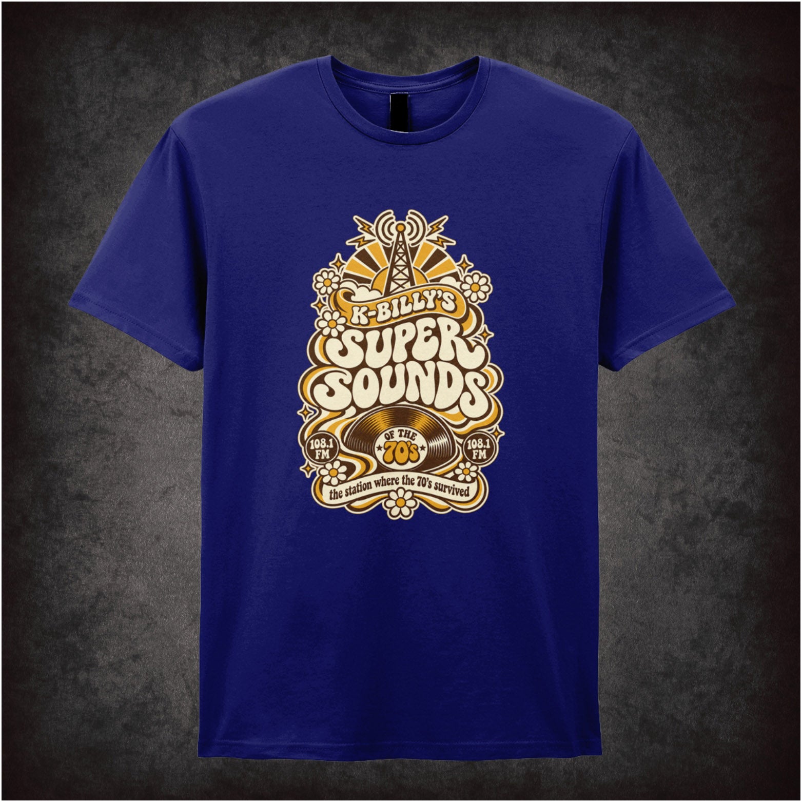 K-Billy’s Super Sounds radio logo T-shirt in navy from Reservoir Dogs