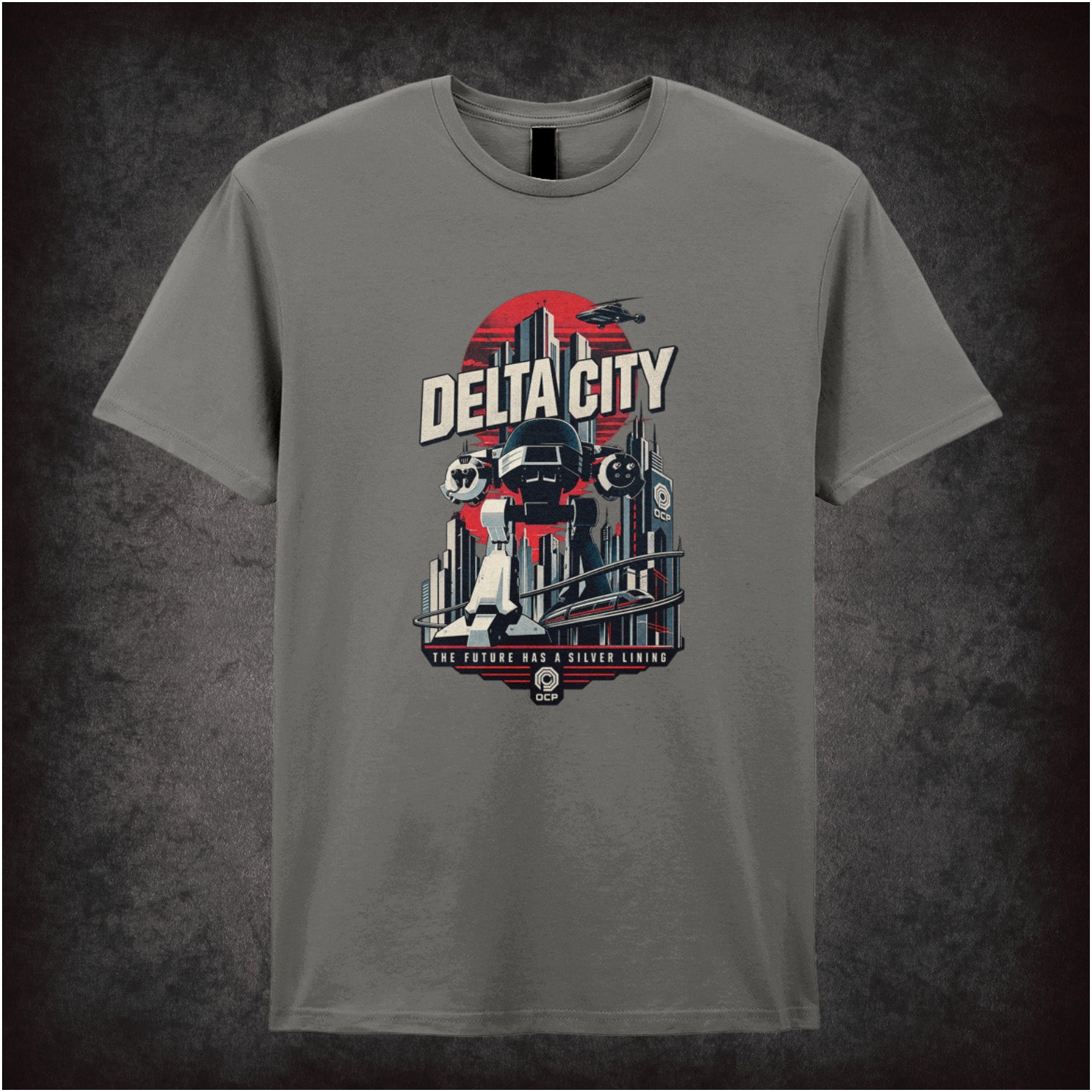 Delta City T-shirt in charcoal from RoboCop