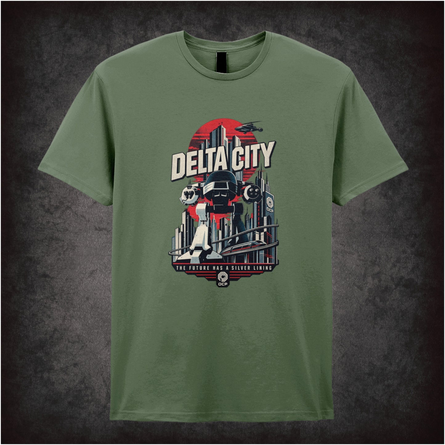 Delta City T-shirt in military green from RoboCop