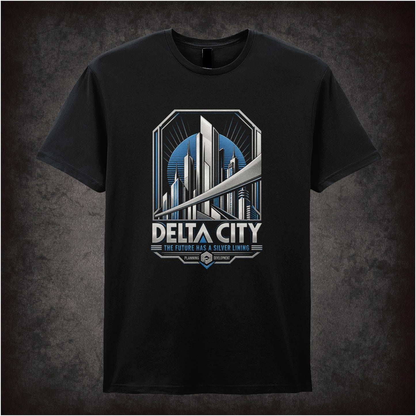 Delta City the future has a silver lining T-shirt in black from RoboCop