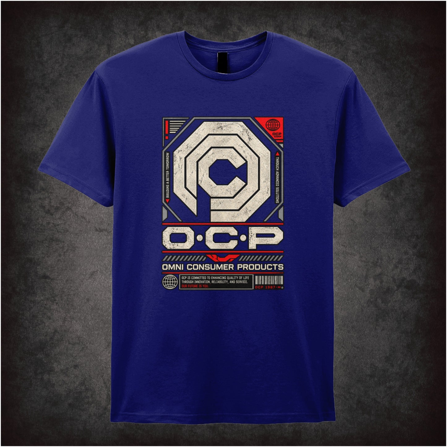 OCP Omni Consumer Products logo T-shirt in navy from RoboCop