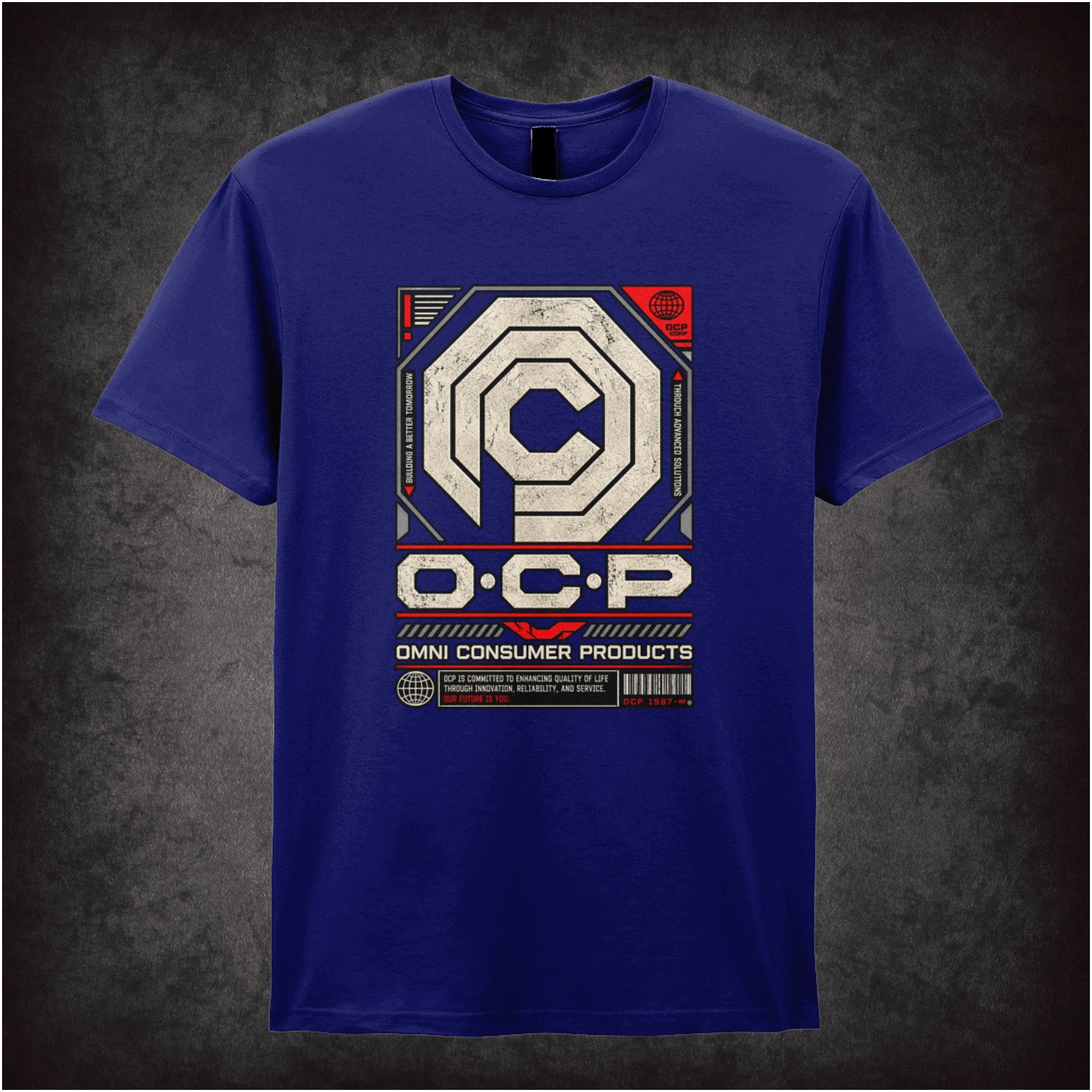 OCP Omni Consumer Products logo T-shirt in navy from RoboCop