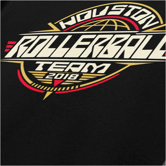 Houston Rollerball Team 2018 text close up T-shirt in black from Rollerball
