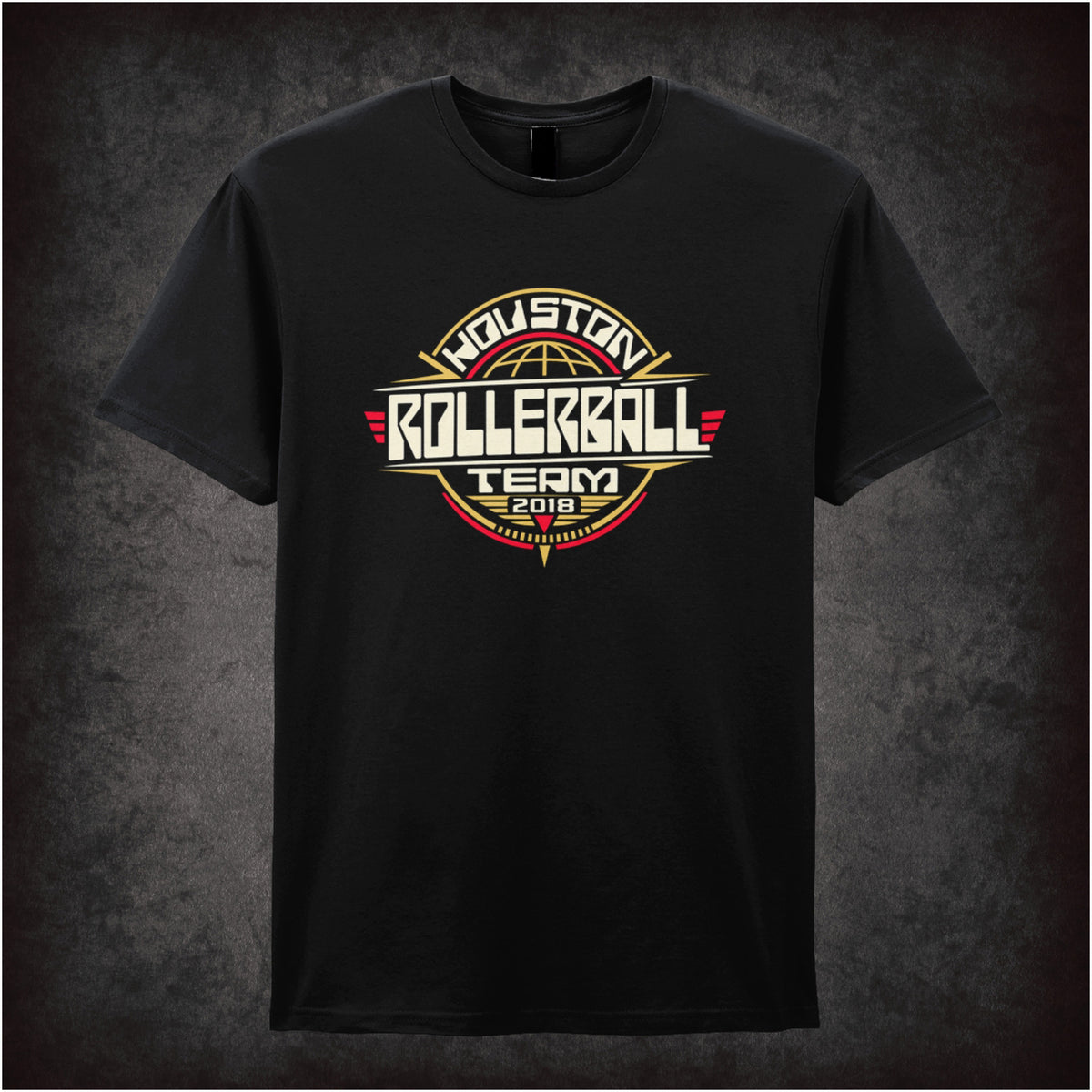 Houston Rollerball Team 2018 text T-shirt in black from Rollerball