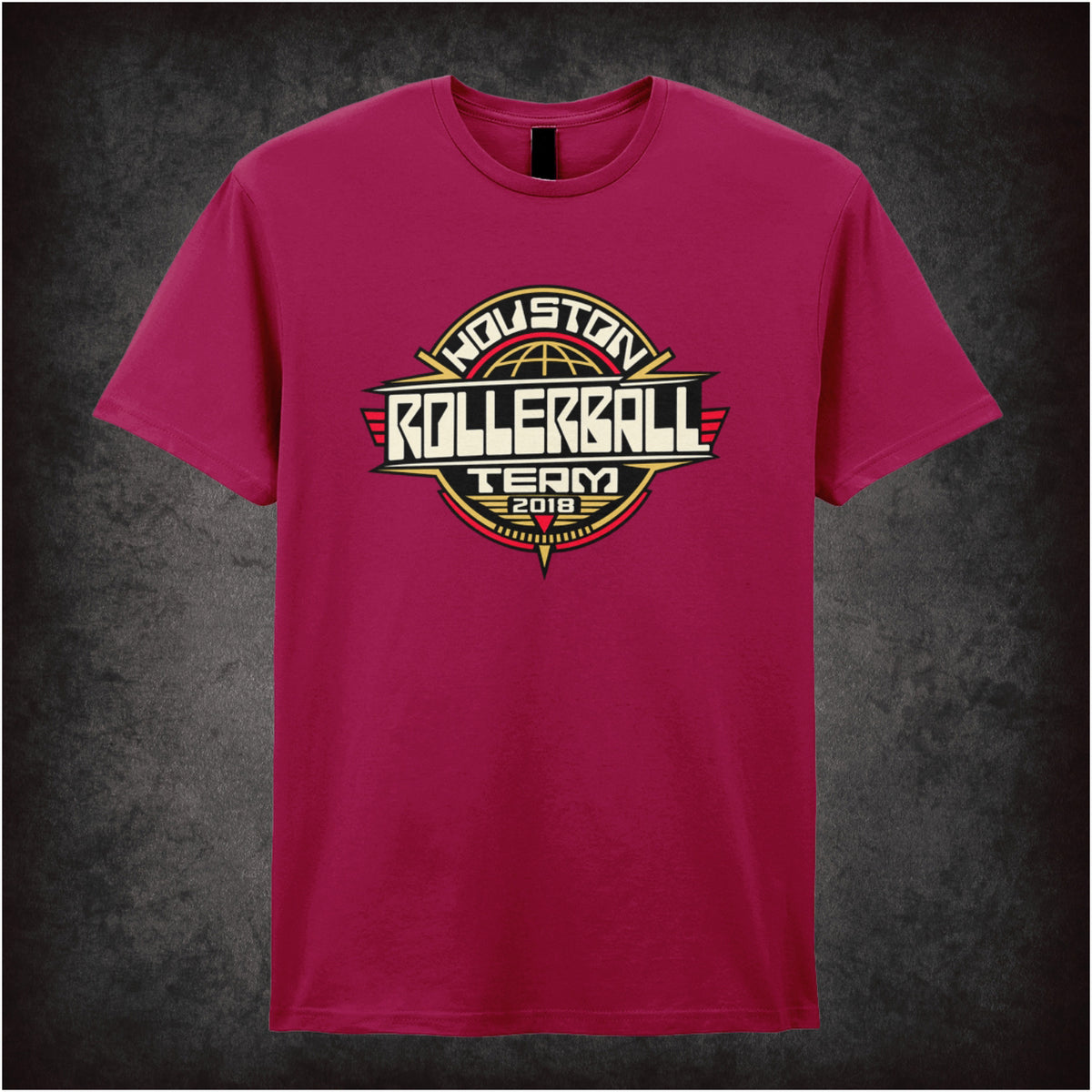 Houston Rollerball Team 2018 text T-shirt in cardinal red from Rollerball