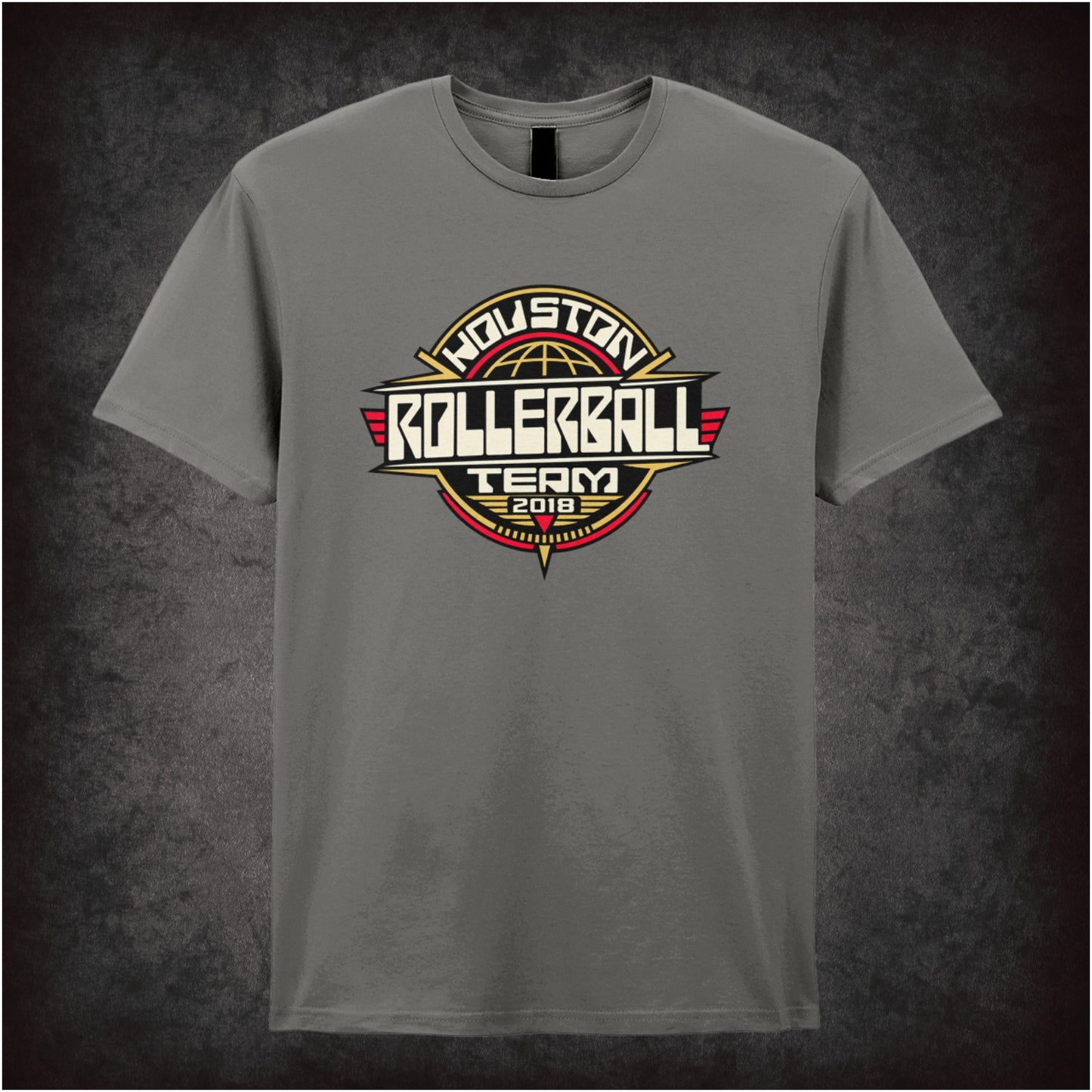 Houston Rollerball Team 2018 text T-shirt in charcoal from Rollerball