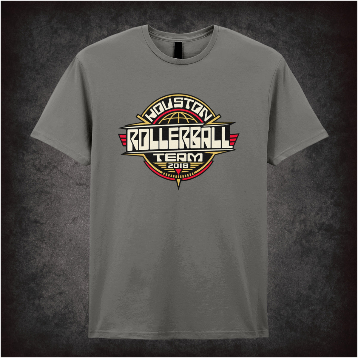 Houston Rollerball Team 2018 text T-shirt in charcoal from Rollerball